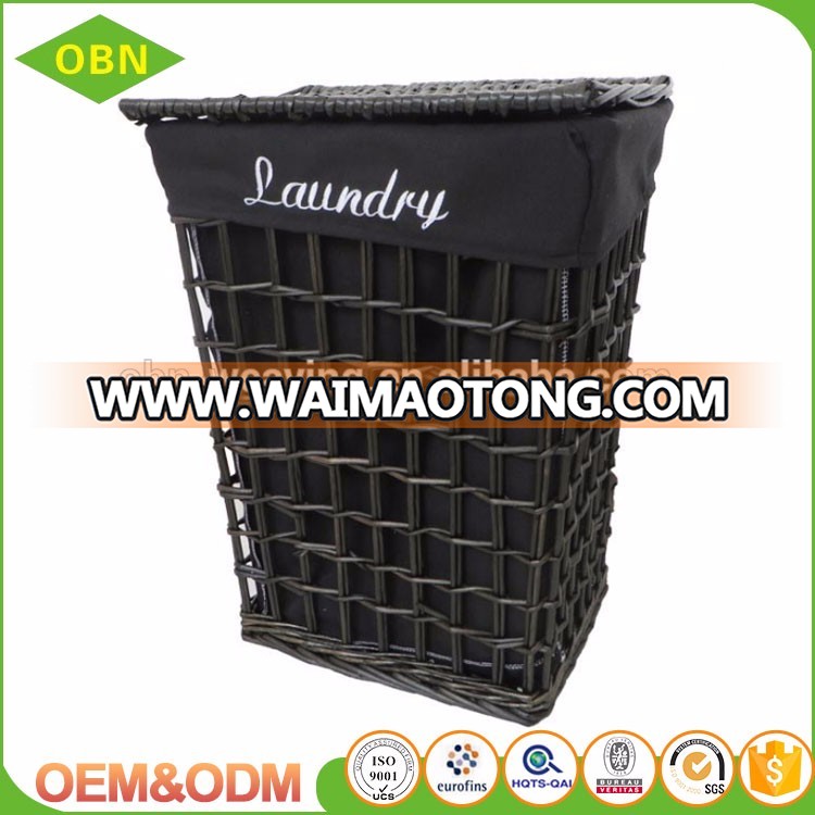 High quality wickerwork big laundry basket with lid