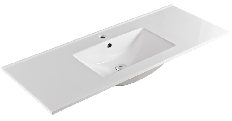 Home use popular bathroom ceramic sanitary thin edge cabinet basin, porcelain top 9120E