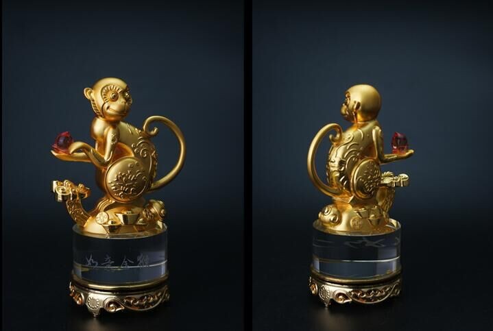 High Quality Beautiful Gold plated MONKEY TROPHY FOR BUSINESS GIFT