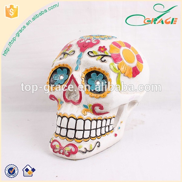 Wholesale factory horrible ornament crafts resin halloween skull