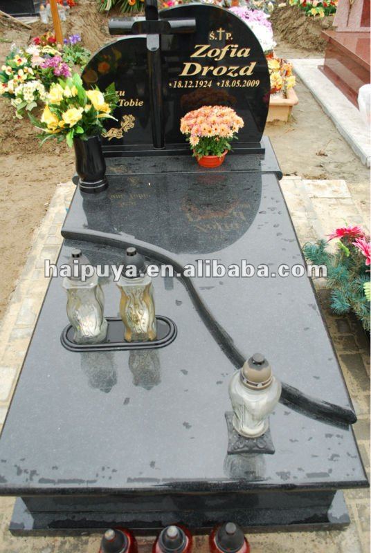 black granite tombstone for sail