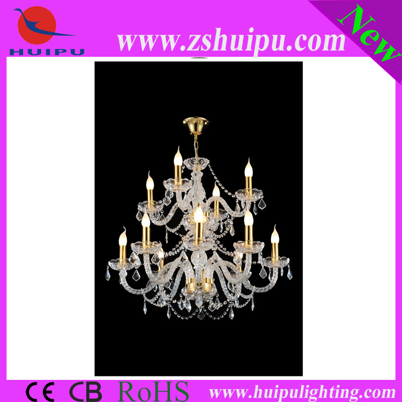 Luxury European candlestick style kirsite chandelier with K9 crystal pendants lamps from alibaba