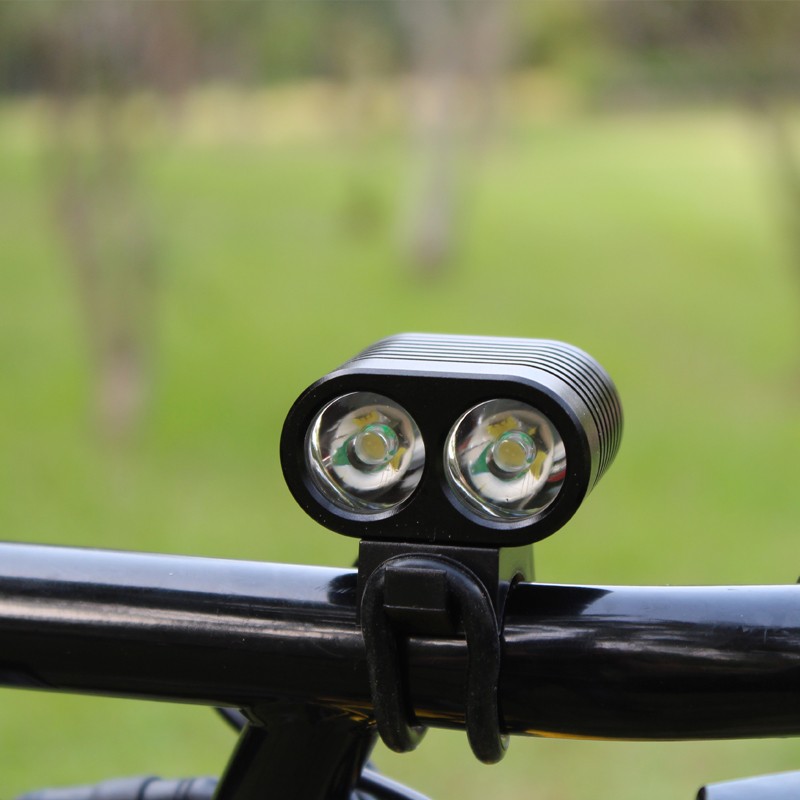 Double Lamps Led Rides bicycle light set XML T6 1600 lumen rechargeable led flashlight