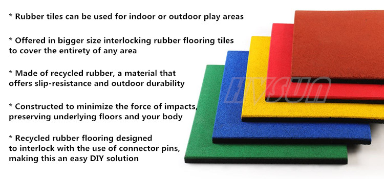 2018 China Best Quality and Anti-slip outdoor safety kindergarten kids play rubber tile