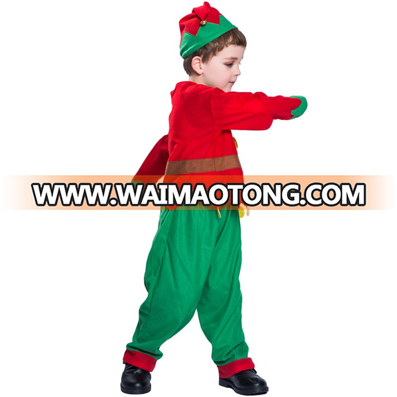 2018 Hot Santa Claus Boy Jacket Pants Hat Cosplay Set Costume