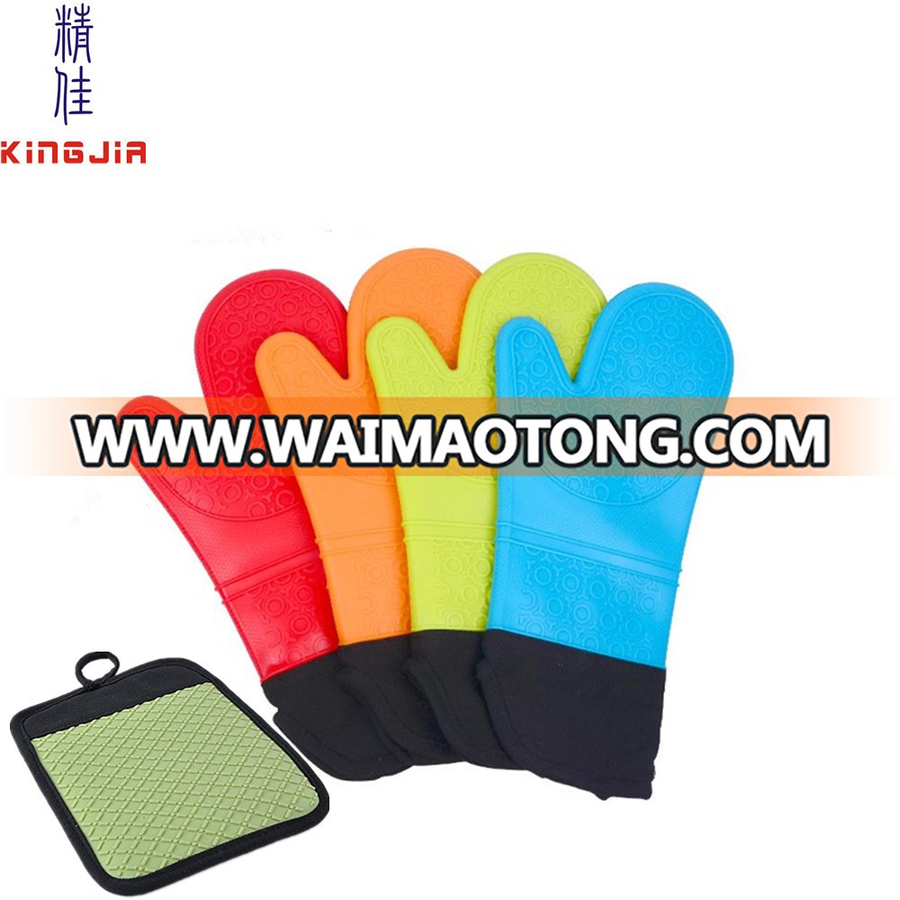 Heat Resistant Oven Mitts Silicone Rubber And Pot Grabber Pot Holder