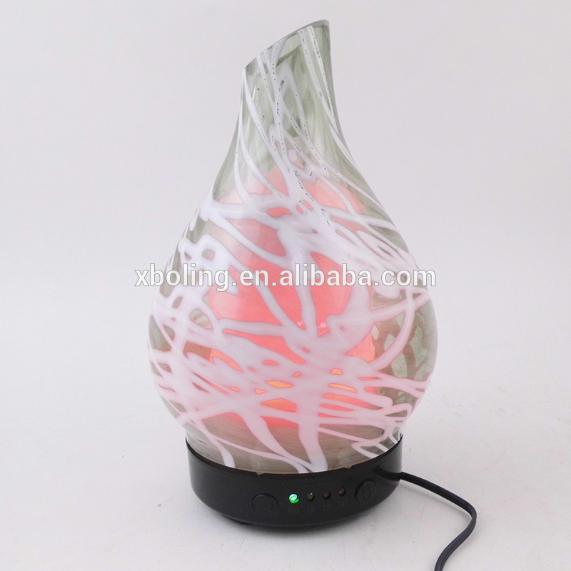 Handcraft Glass Ultrasonic Aromatherapy Diffuser with LED Colorful Night Light Humidifier