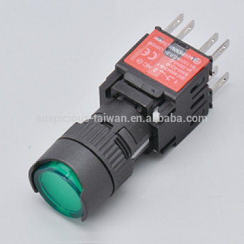 16mm IP65 Waterproof Momentary/Alternate Push Button Switch, Illuminated Push Button Switch