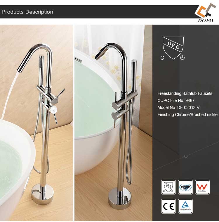 Dual Handle Clawfoot bathtub freestanding faucet