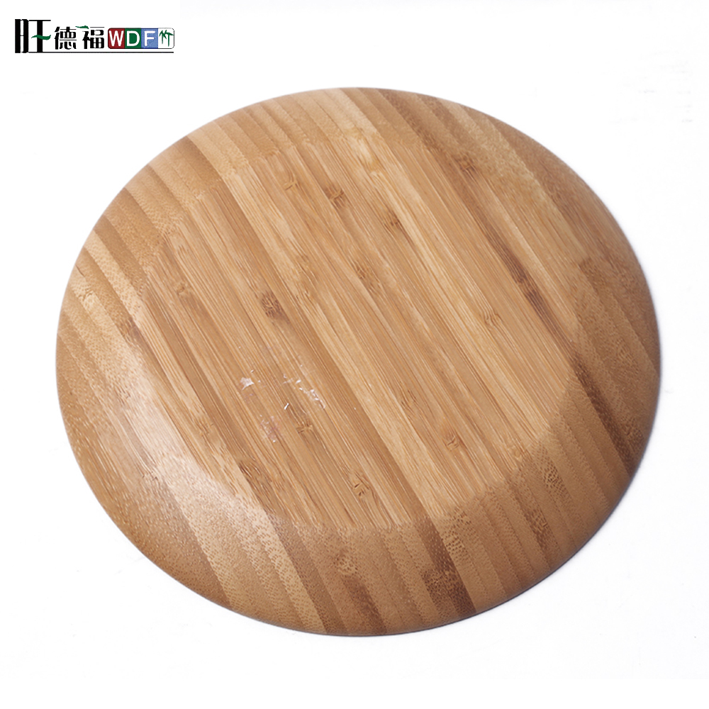 cheap food safe standard round bamboo tray with MDF bottom for nuts