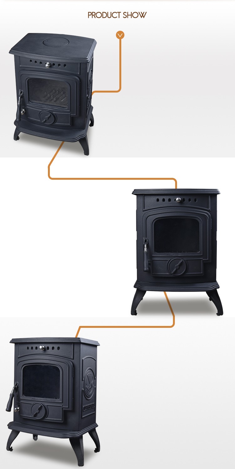 The Palladin HF332B 7KW Wood Stove with Water Jacket Small Cast Iron Wood Heater