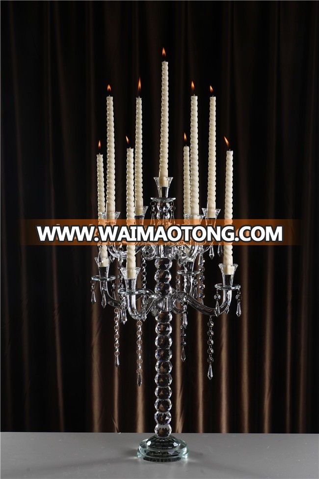 5 arm wedding crystal material and candelabra type crystal bead candle holders