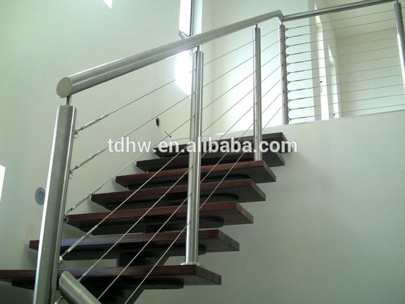 Steel stair railing baluster stainless steel cable railing