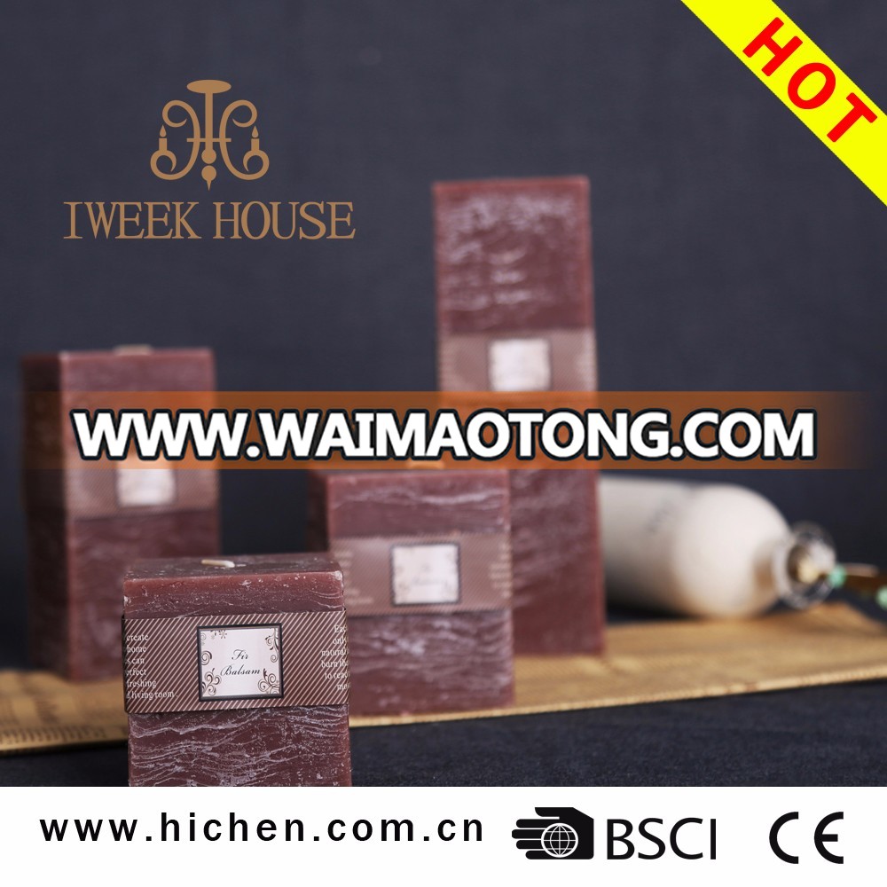 Popular design square shape paraffin wax provide label scented candle