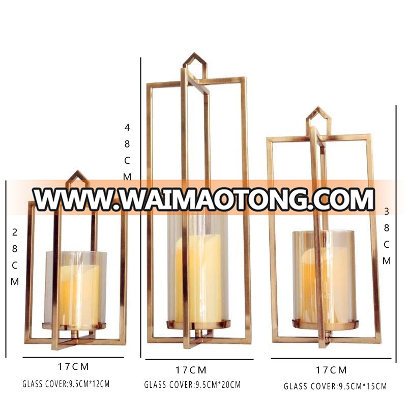 NO HO16 Metal glass storm lantern candle holder for living decor use