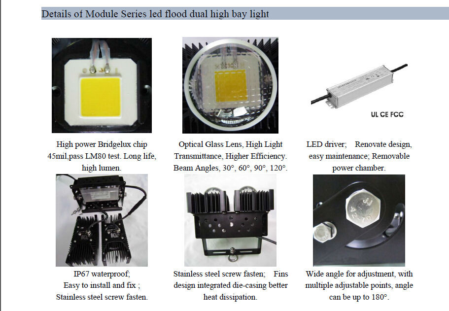 Travel Packing lot light 450W CE ROHS U L led flood light led high bay light