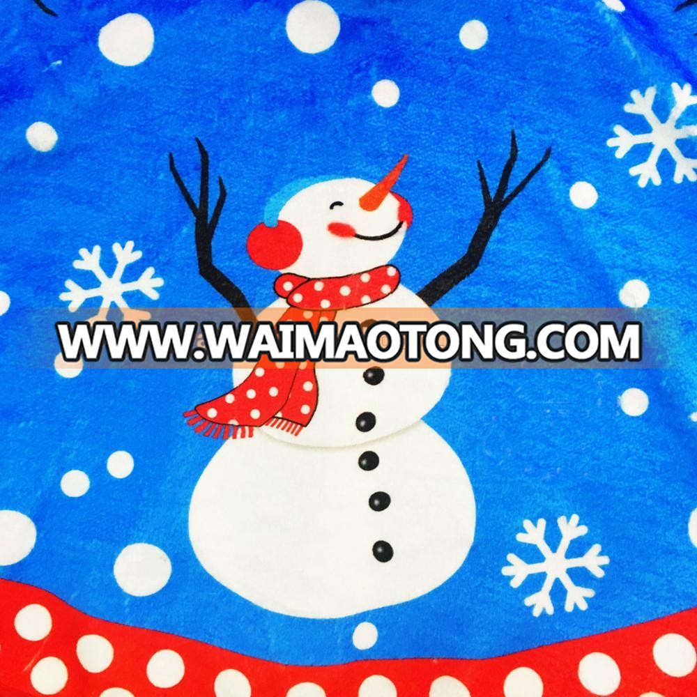 High Quality 80 cm Velvet Purple Christmas Tree Skirt With Snowman & Snowflake