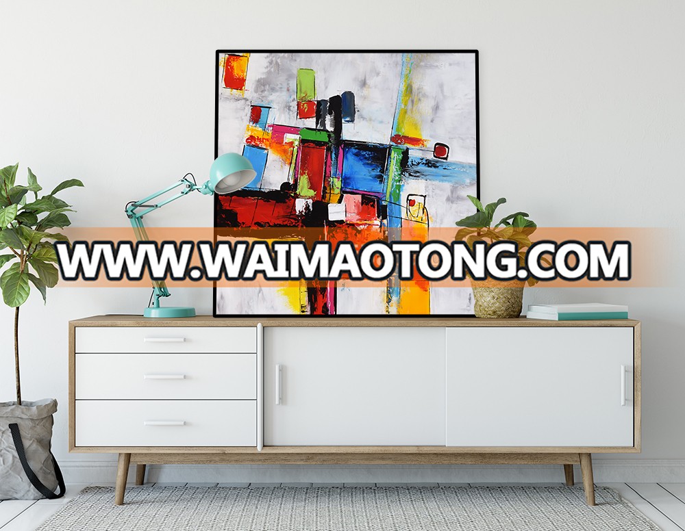 Large Abstract Contemporary Square Painting on Canvas