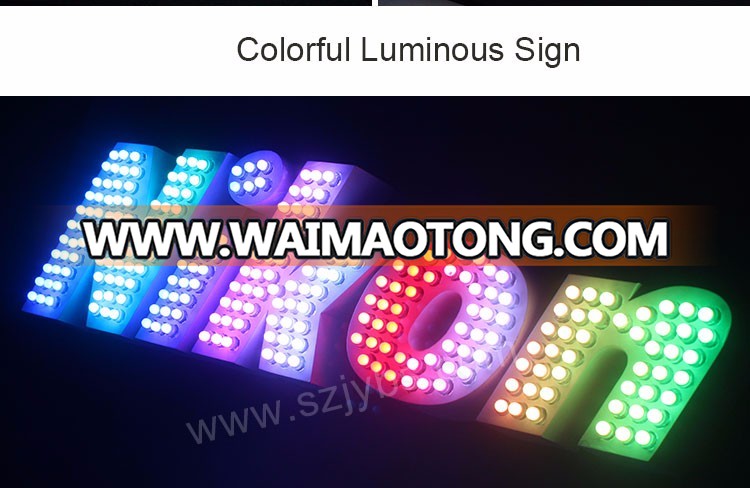 Custom Font Free Design Acrylic Face & Stainless Steel Side Alphabet Letter Sign With LED Light