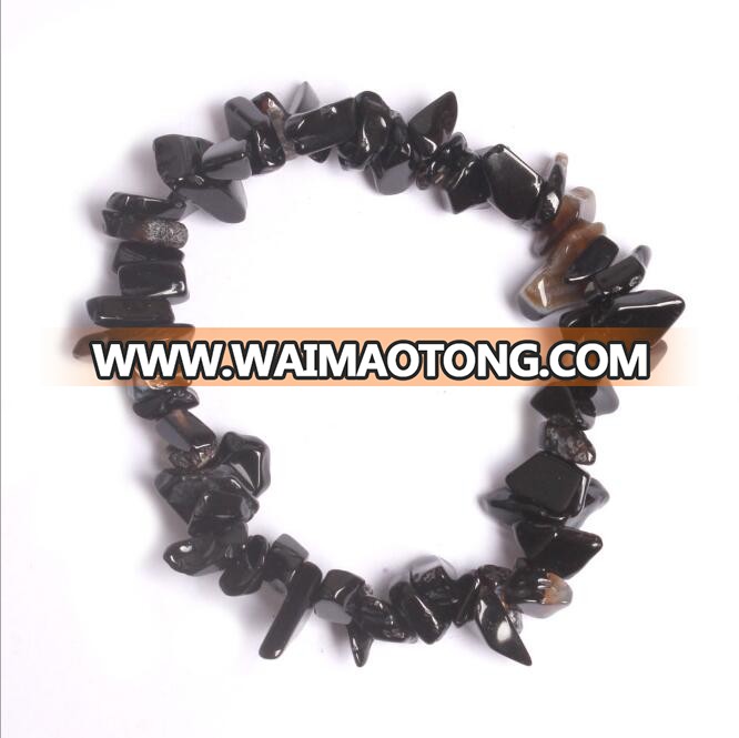 wholesale natural semi precious stone chips bead bracelet jewelry