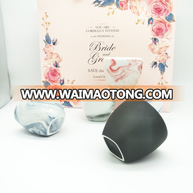 wholesale cup matte black ceramic candle jar