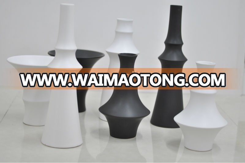 modern Ceramic bud vase decoration matt black vases wholesale