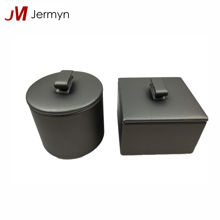 Customized Fashion Jewellery Showcase Luxury Black MDF PU Leather Jewelry Display Set