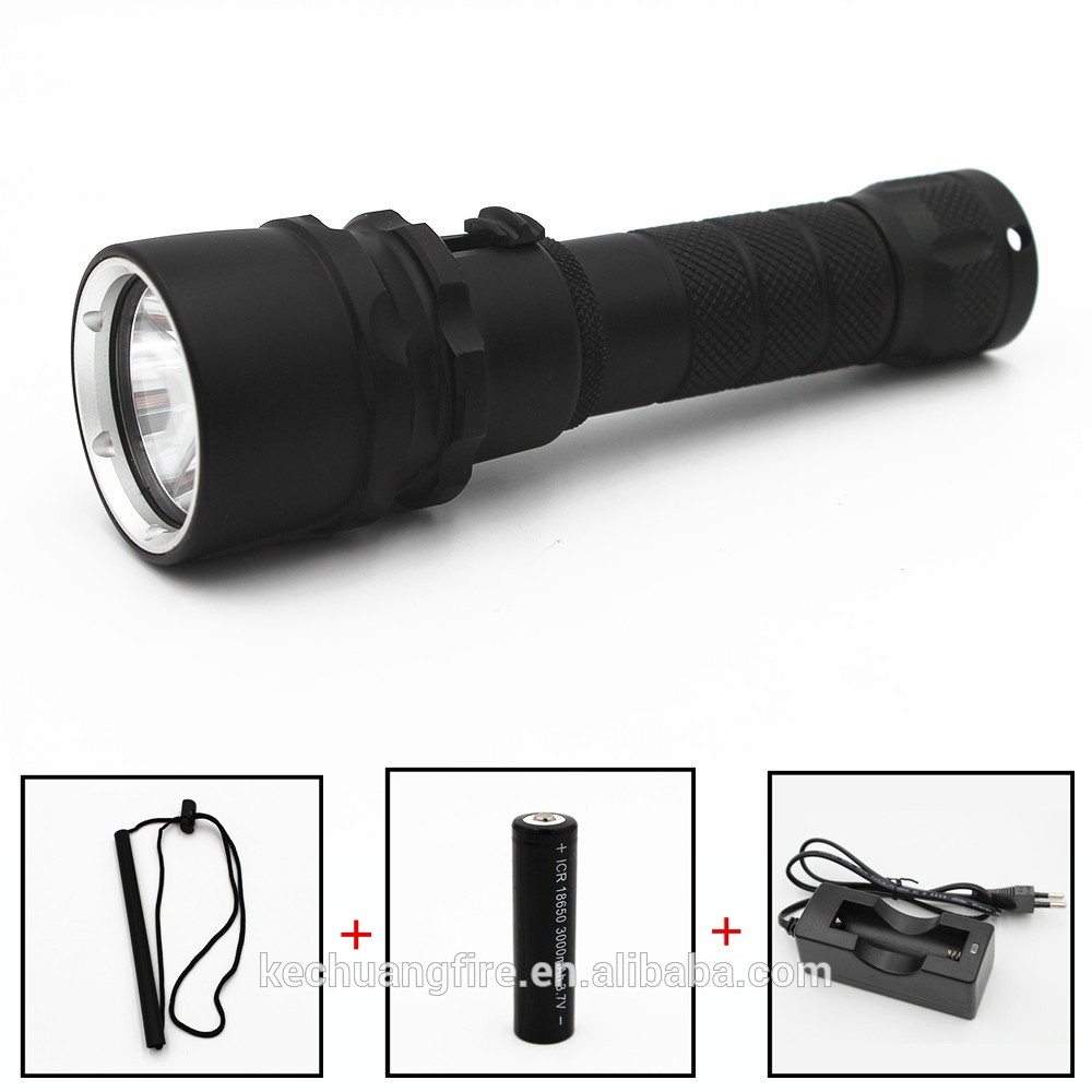 Best durable led waterproof hunting scuba torch underwater 100 meter diving flashlight from china