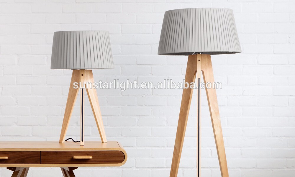 Modern Hotel Tripod Table/ Floor Lights 3 Legs Wooden Table / Floor Lamps