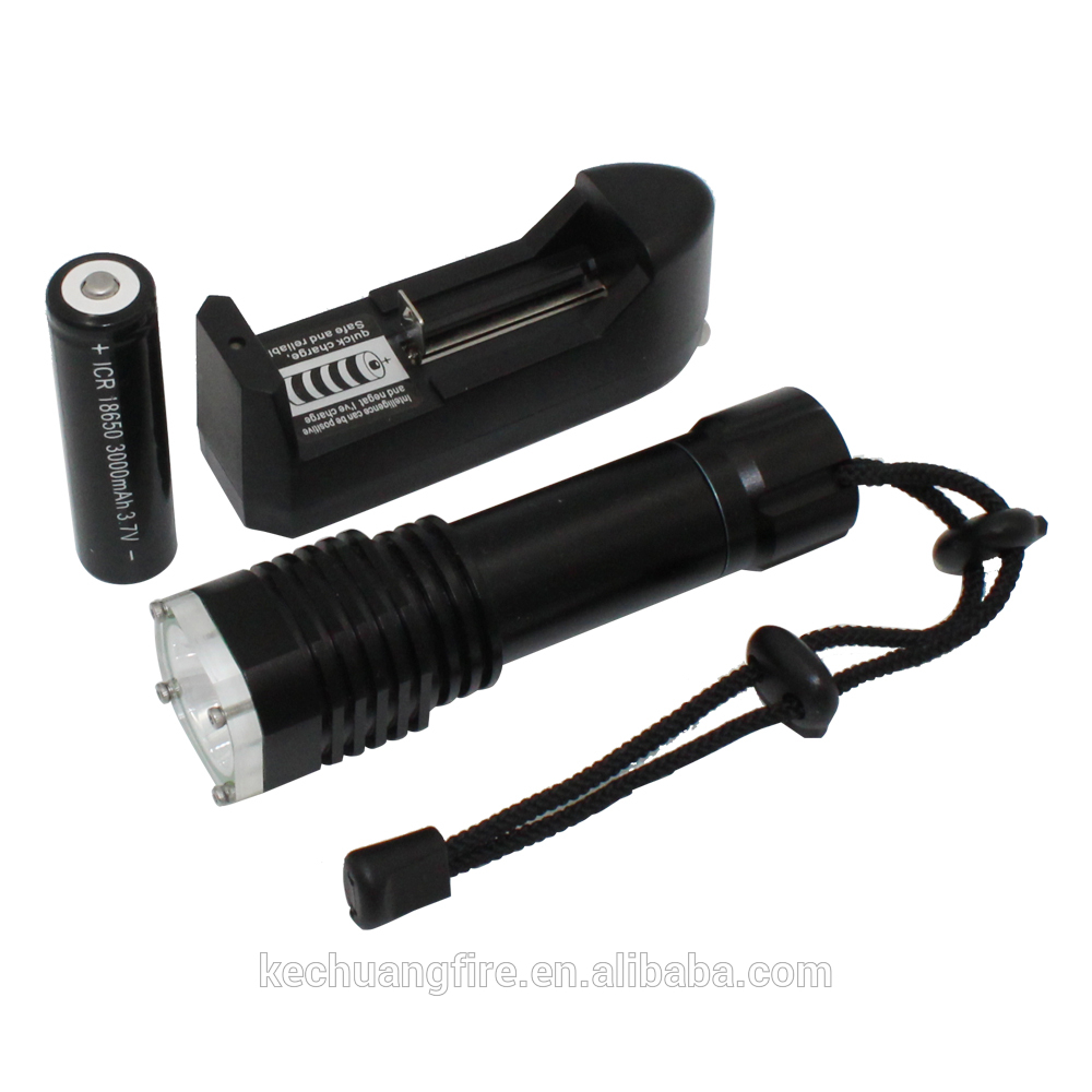 Kechuang 1200Lm 10W Underwater Waterproof 50M 18650 tactical flashlight 1x XML-T6 diving flashlight