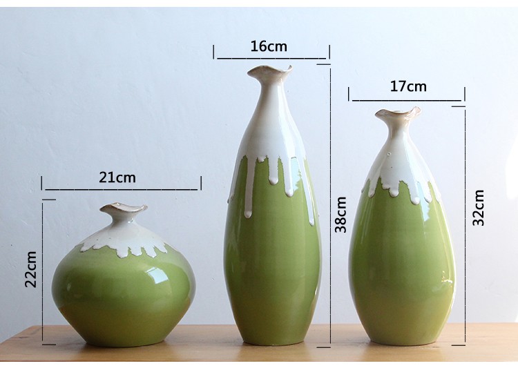 hot sales wholesale green glazed ceramic porcelain flower vase