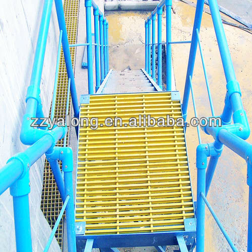 Pultruded frp handrail fiberglass Working platforms & system, industrial grating stairs for platform