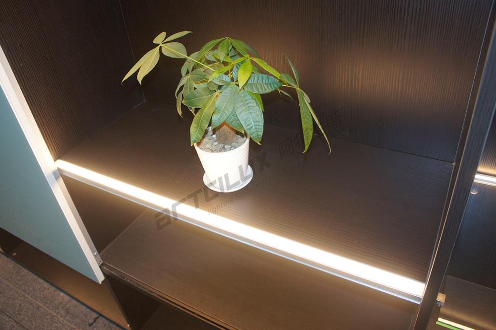 A2700 12V led cabinet light can be mounted in the wooden shelf,The length can be customized