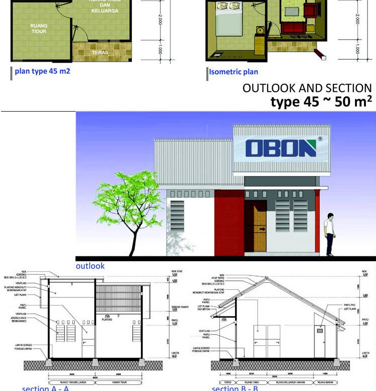 OBON cheap easy install precast concrete panels low cost house