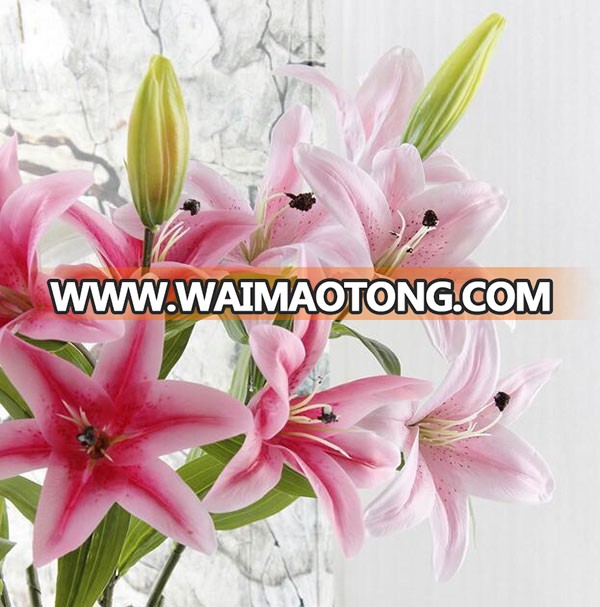 Wholesale 5 heads artificial lily flower for home decoration