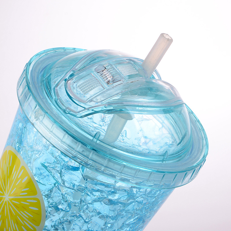 Broken Crushed ice cup Crystal Straw Bottle Plastic Drinking Cup Summer Cheap promotional gifts