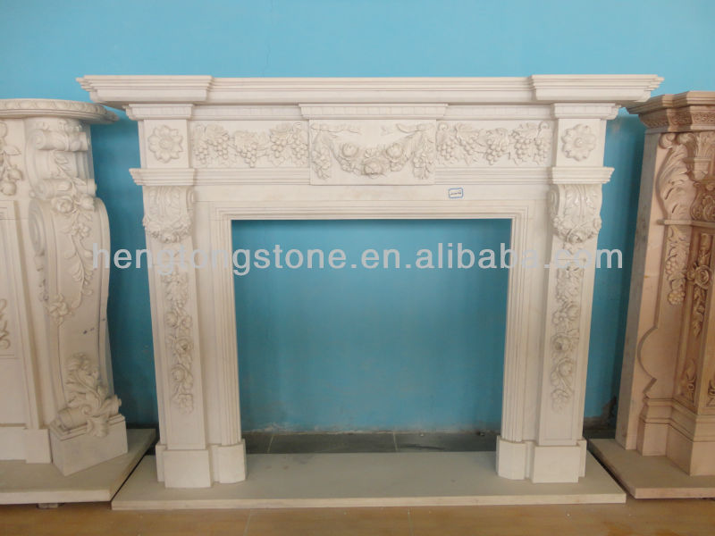 Indoor Freestanding Marble Fireplace Mantel