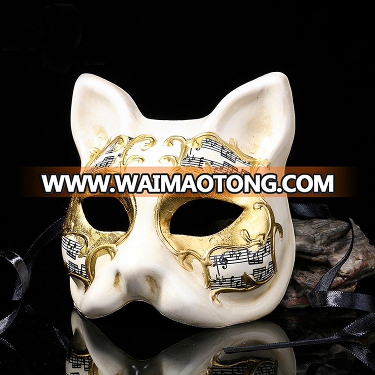 PoeticExst Hand-Painted Cat Face Wholesale Carnival  Masquerade Mask Mardi Gras Masquerade Carnival Party Favor