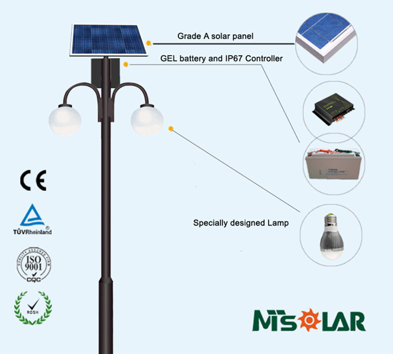 2019 hot sale high quality solar garden light park light