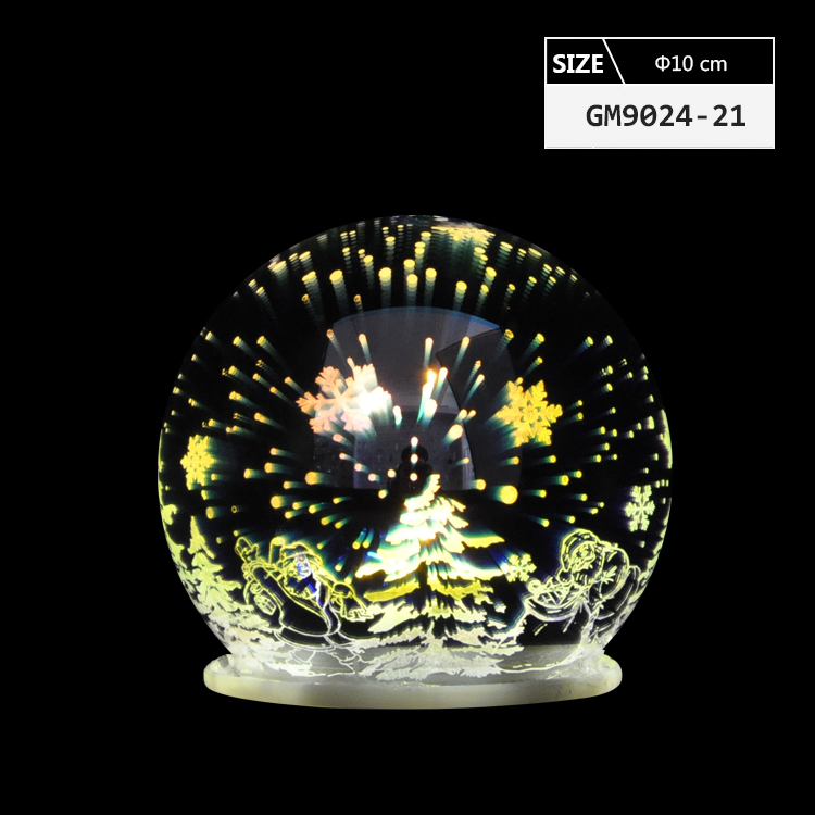 Large decorative led 3D blown glass ornaments christmas ball orbs