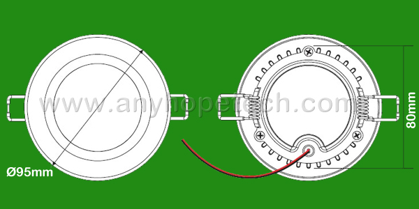 High efficiency 340lm battery backup led emergency ceiling light with CE RoHS Certification