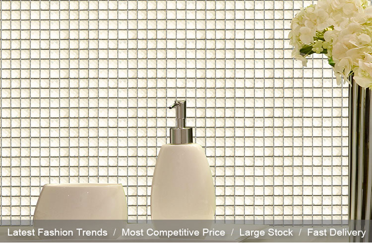 Gold Beveled Decorative Wall Mirror Glass Mosaic Tile