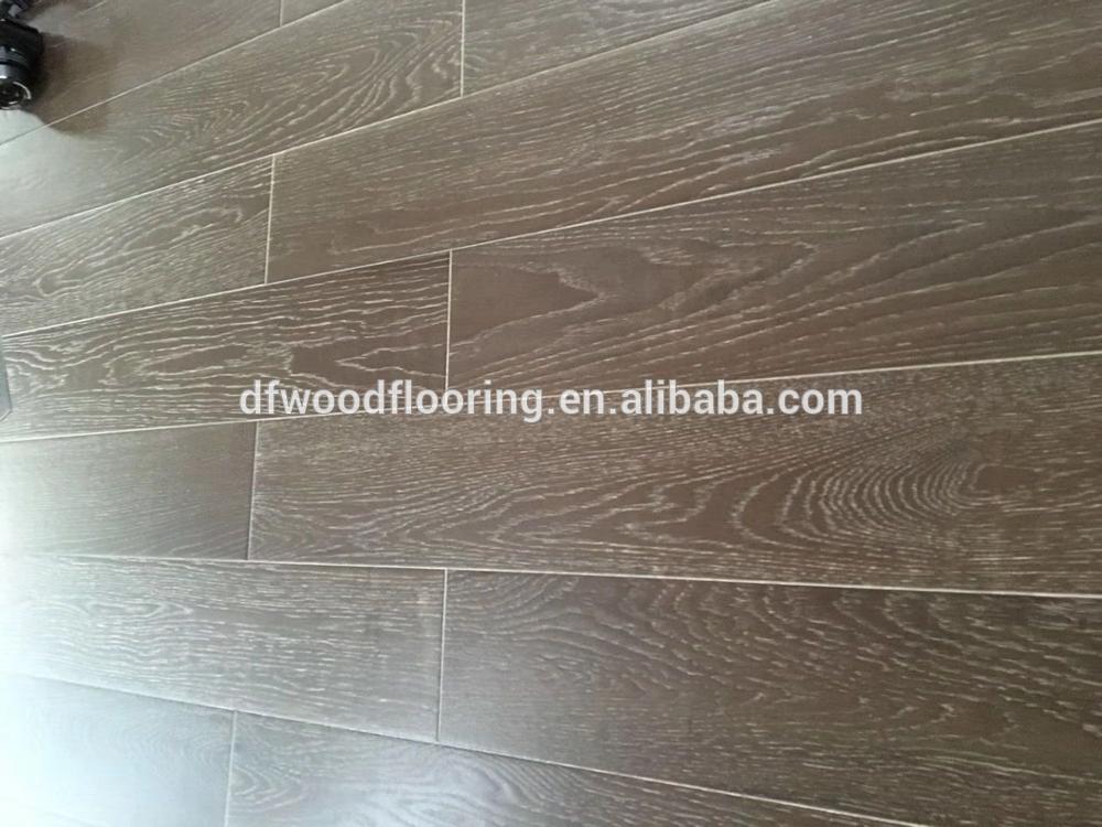 Grey Brushed Finished European Oak Multilayer Engineered Wood Flooring