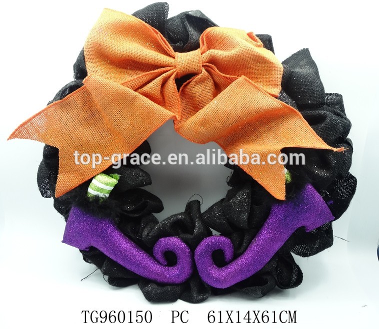 2017 Halloween wreath witch hat wall decoration