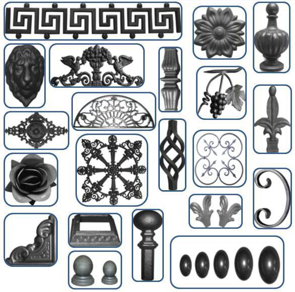 ornamental wrought iron decor flowers and leaves4189