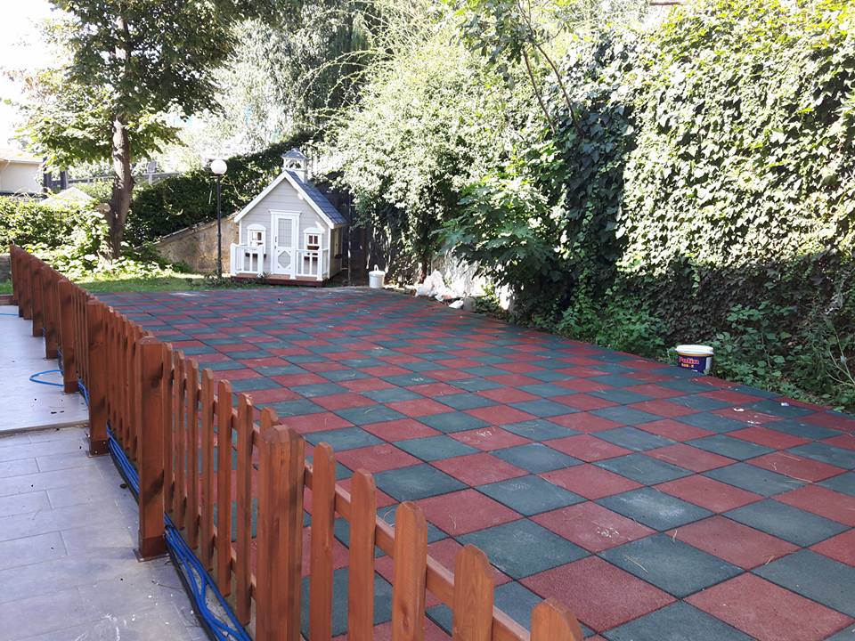 outdoor safety rubber flooring for blind walkway