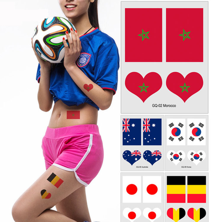 customized country flag temporary tattoos for face