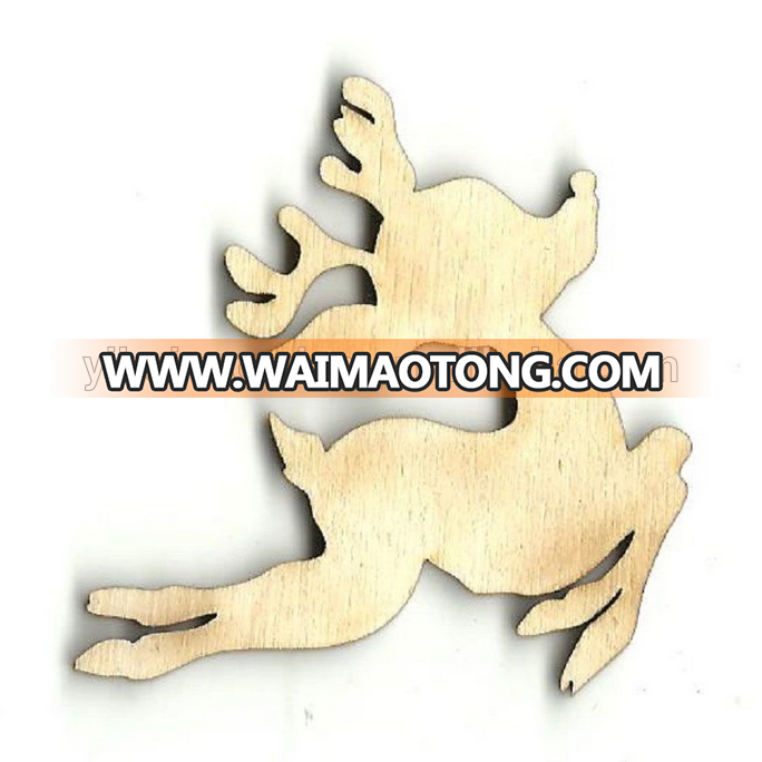 Cheap laser cutting customizable plywood wooden deer crafts