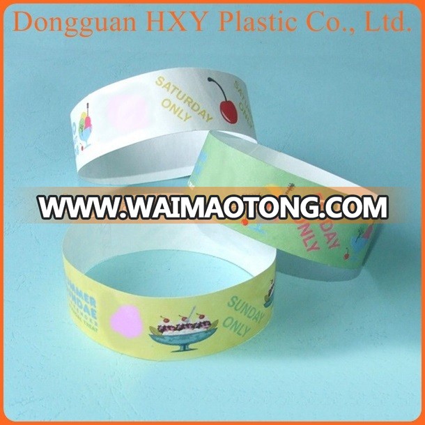 2019 one-off paper tyvek wristbands for event favor