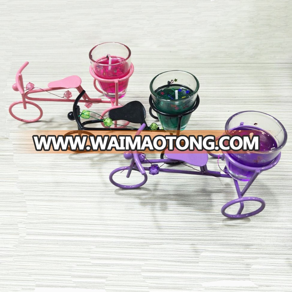 Decorative Colorful Cycle Shaped Artistic Gel Candle